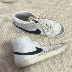 Nike White and Black High-Top Blazers